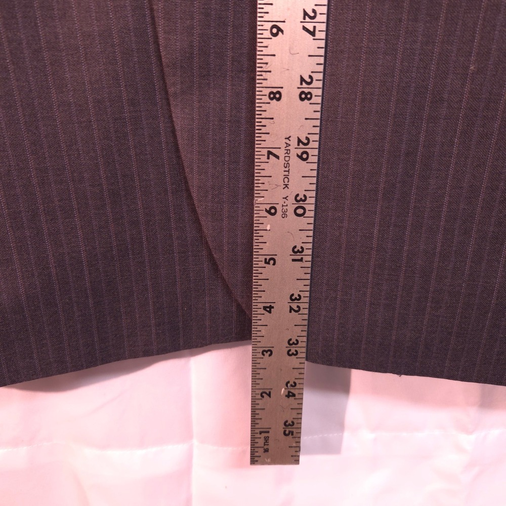Brooks Brothers 1818 Madison Saxon Wool Pinstripe Blazer Charcoal Grey Mens 44L - Picture 13 of 14